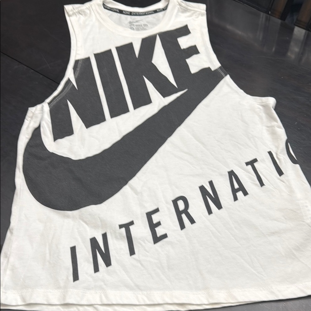 Nike White and Black Tank Top